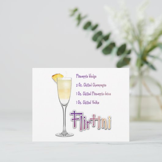 Flirtini Pineapple Mimosa Cocktail Recipe Briefkaa Briefkaart (Staand voorkant)