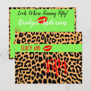 Flirty 50e Draaien Vijftigste Verjaardagsfeest Kaart