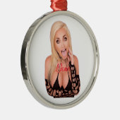 Flirty blonde Thunder_Cove Metalen Ornament (Rechts)