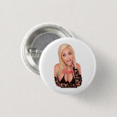 Flirty blonde Thunder_Cove Ronde Button 3,2 Cm (Voorkant /achterkant)