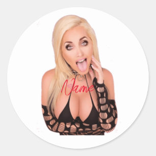 Flirty blonde Thunder_Cove Ronde Sticker
