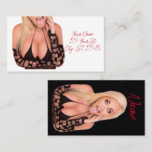 Flirty blonde Thunder_Cove Visitekaartje (Voorkant / Achterkant)