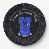 Flirty Blue Corset Papieren Bordje (Voorkant)
