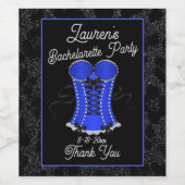 Flirty Blue Corset Wijn Etiket (Enkel label)