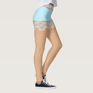 Flirty Blue Lace Skirt voor Vrouw Leggings