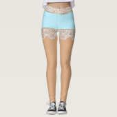 Flirty Blue Lace Skirt voor Vrouw Leggings (Voorkant)