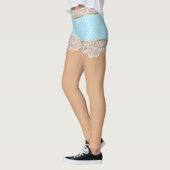 Flirty Blue Lace Skirt voor Vrouw Leggings (Links)