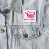 Flirty brides bachelorette vierkante button 5,1 cm (In situ)