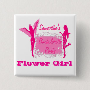 Flirty brides bachelorette vierkante button 5,1 cm