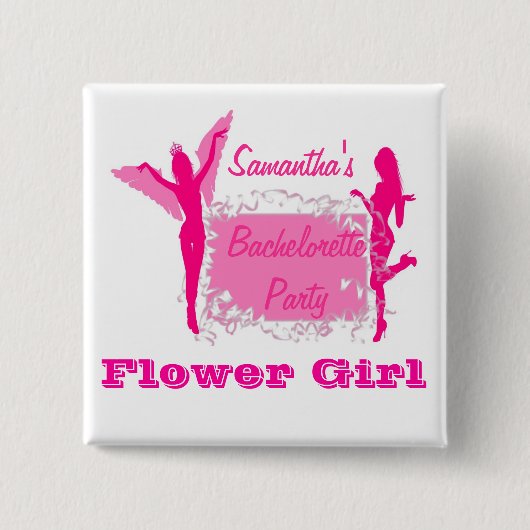 Flirty brides bachelorette vierkante button 5,1 cm (Voorkant)