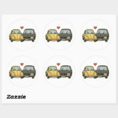 Flirty Cartoon Car Couple - Grappige Sticker voor  (Vel)