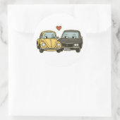 Flirty Cartoon Car Couple - Grappige Sticker voor  (Tas)