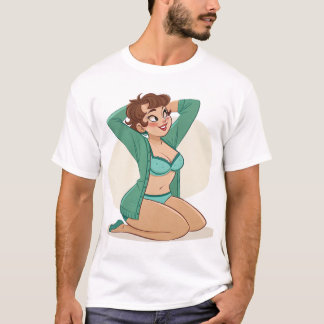 Flirty Cartoon Teacher - Retro Pop Art Design. T-shirt