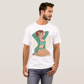 Flirty Cartoon Teacher - Retro Pop Art Design. T-shirt (Voorkant volledig)