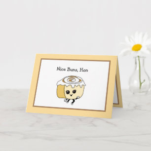 Flirty Cinnamon Roll Food Pun Romantic Card Kaart