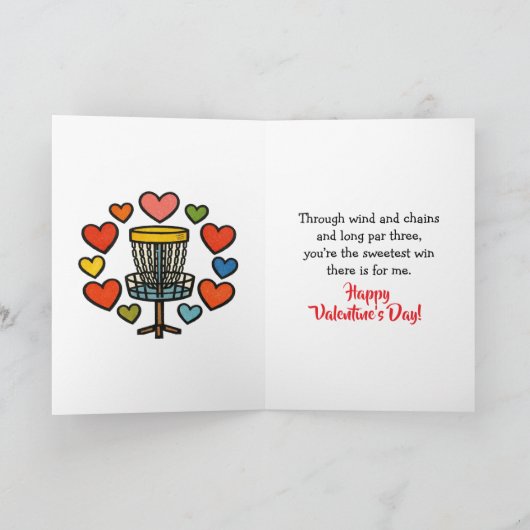 Flirty  Disc Golf Puns | Valentine's Day Kaart (Binnen)