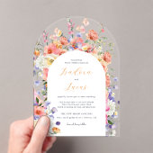 Flirty Floral Meadow | Zomer bruiloft Acryl Uitnodigingen (Insitu (Draagbaar))