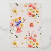 Flirty Floral Meadow | Zomer bruiloft Folie Uitnodiging (Achterkant)