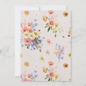 Flirty Floral Meadow | Zomer bruiloft foto Save The Date (Achterkant)