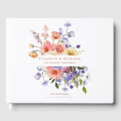 Flirty Floral Meadow | Zomer bruiloft Gastenboek (Voorkant)