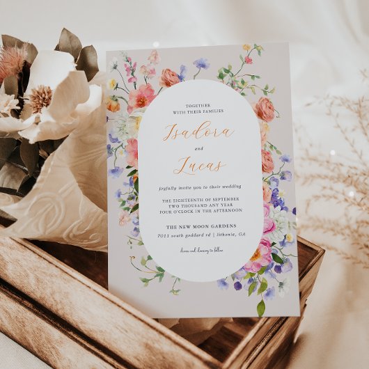 Flirty Floral Meadow | Zomer bruiloft Kaart