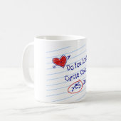 Flirty Fun Grade School Love Note Coffee Mok (Voorkant links)