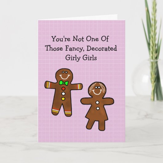 Flirty Gingerbrood Man Romantic Card Kaart (Voorkant)