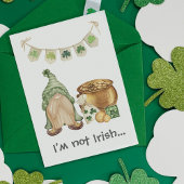 Flirty Gnome Shamrock Funny St Patricks Day Kaart