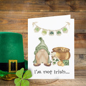 Flirty Gnome Shamrock Funny St Patricks Day Kaart