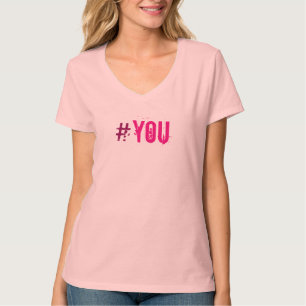 Flirty HASHTAG#YOU Pink Alle kleuren afdrukken T-shirt