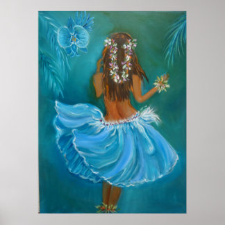 Flirty Hula Skirt Poster