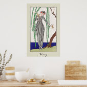 Flirty Lady Art Deco Mode Poster (Keuken)
