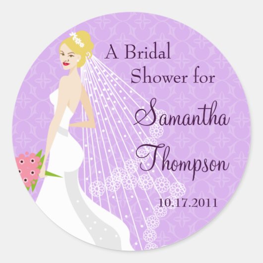 Flirty Lila Vrijgezellenfeest Sticker (Voorkant)