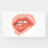 Flirty Lip-Bite Teaser Banner – Speelse Lippenpart (Horizontaal)