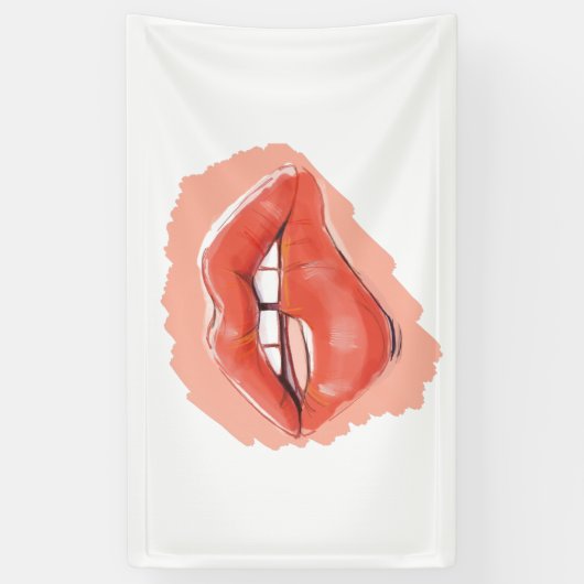 Flirty Lip-Bite Teaser Banner – Speelse Lippenpart (Verticaal)