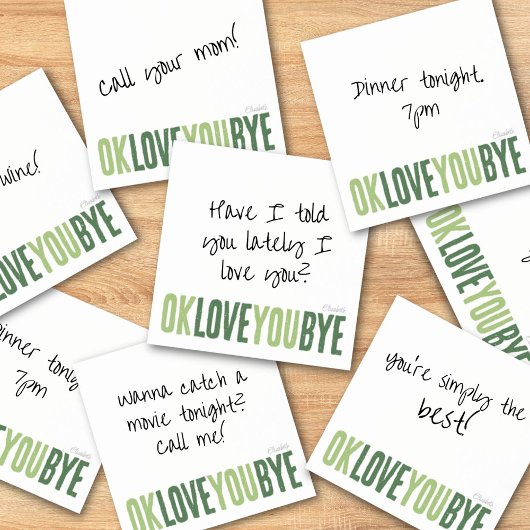 Flirty Love You Green Boyfriend Sticky Note
