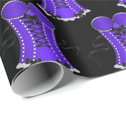 Flirty Paarse Corset Cadeaupapier (Rol Hoek)