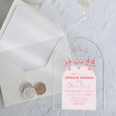 Flirty Pink Lingerie Vrijgezellenfeest Bachelorett Acryl Uitnodigingen