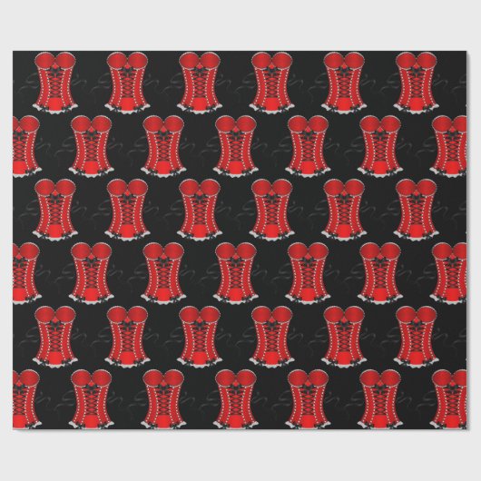 Flirty Red Corset Cadeaupapier (Vlak)