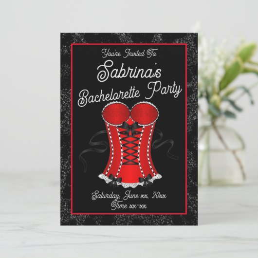 Flirty Red Corset Kaart (Staand voorkant)