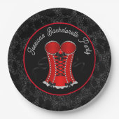 Flirty Red Corset Papieren Bordje (Voorkant)