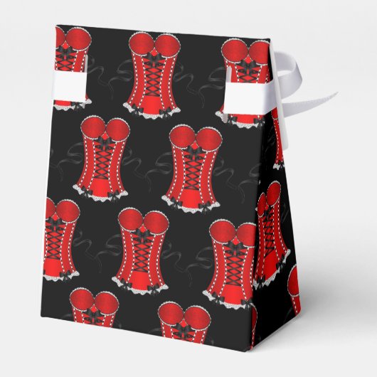Flirty Red Corset Tent Bedankdoosjes (Achterkant)