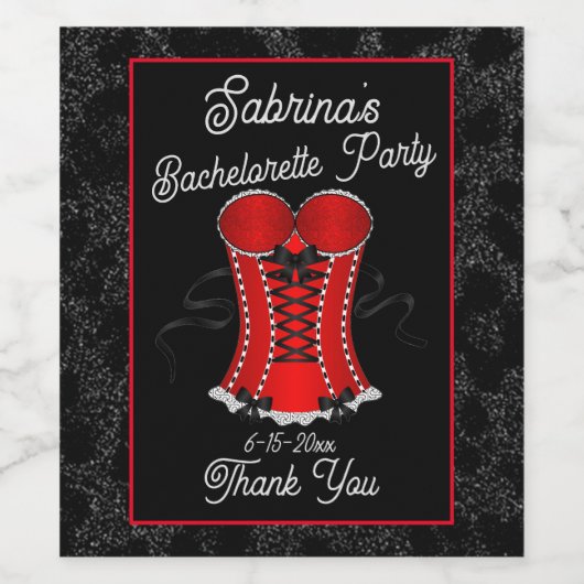 Flirty Red Corset Wijn Etiket (Enkel label)