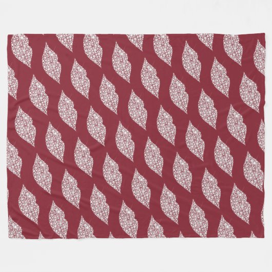 Flirty Red White Diamond Lips Fleece Deken (Voorkant (Horizontaal))