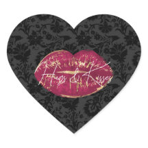 Flirty rode lippen kus zwart bloemig