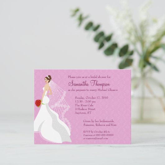 Flirty Roos Bridal Shower Kaart (Staand voorkant)