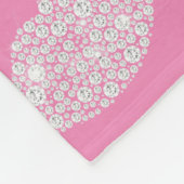Flirty roze witte diamanten lippen fleece deken (Hoek)
