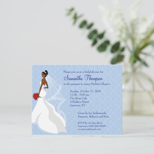 Flirty Sapphire Bridal Shower Kaart (Staand voorkant)