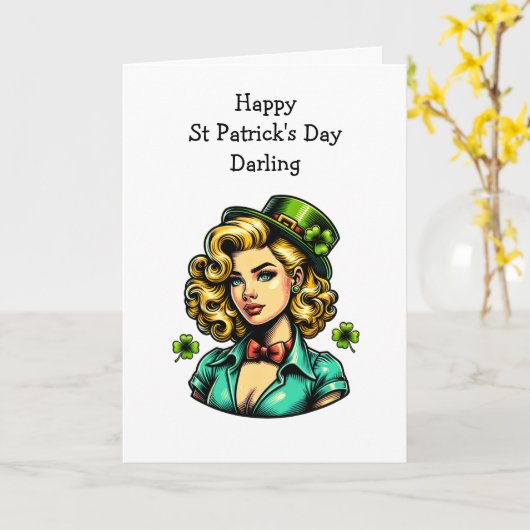 Flirty St Patrick's Day Kaart (Gele Bloem)