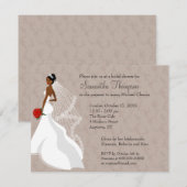 Flirty Taupe Bridal Shower-uitnodiging Kaart (Voorkant / Achterkant)